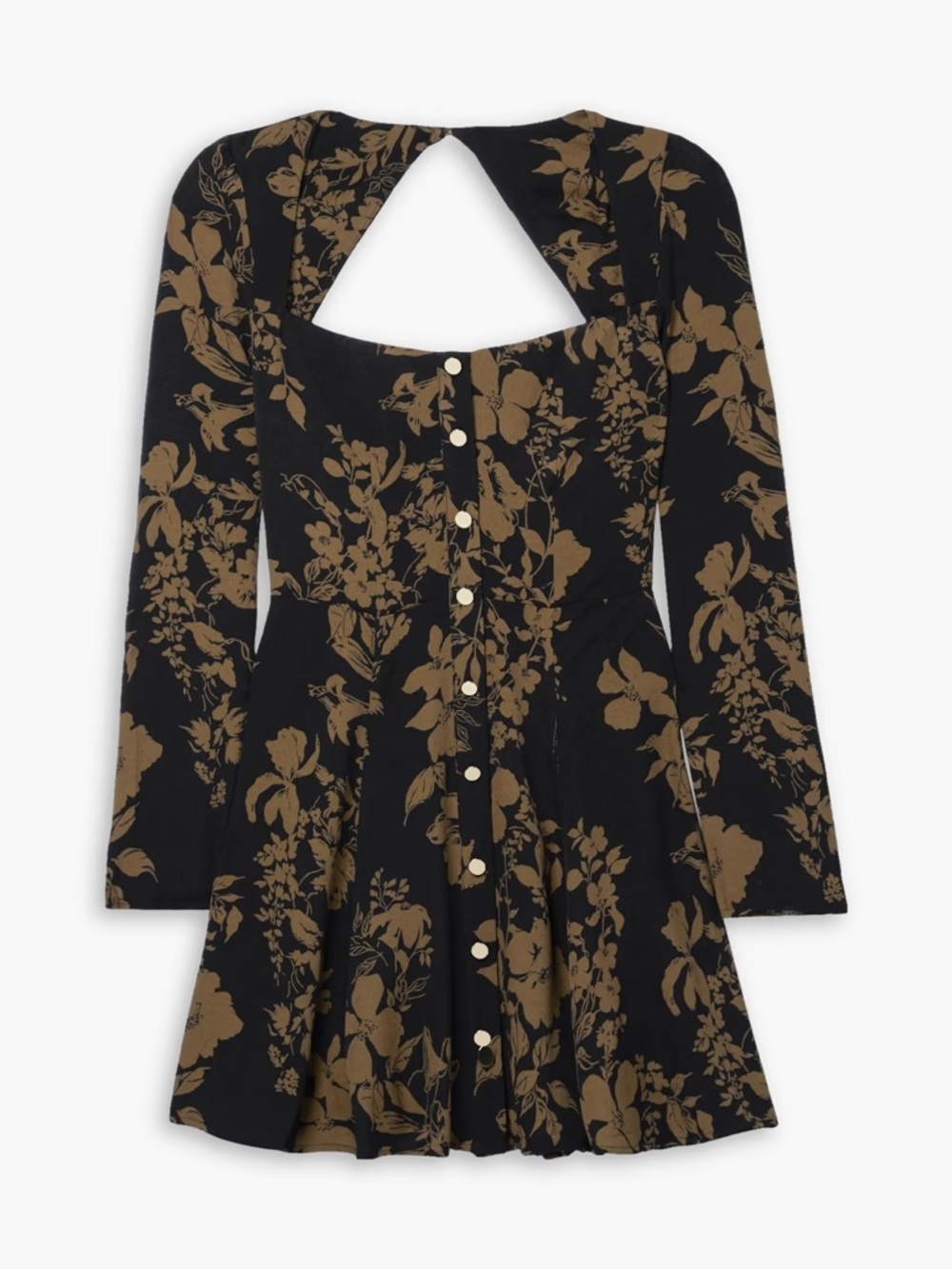 REFORMATION Indira Cutout Floral-Print Mini Dress